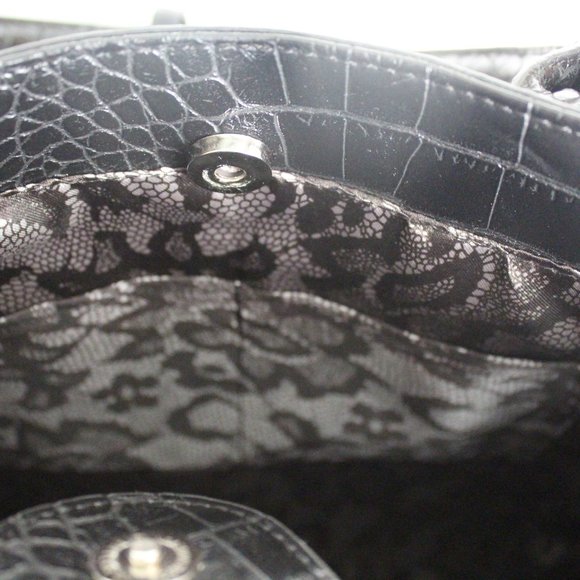 NWT Black Faux Croc Tote Bag - Picture 6 of 6